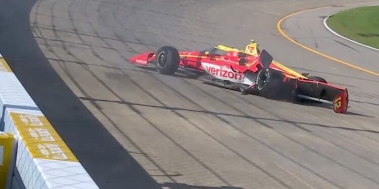 Дэвид Малукас разбил машину в первой практике IndyCar в Нэшвилле